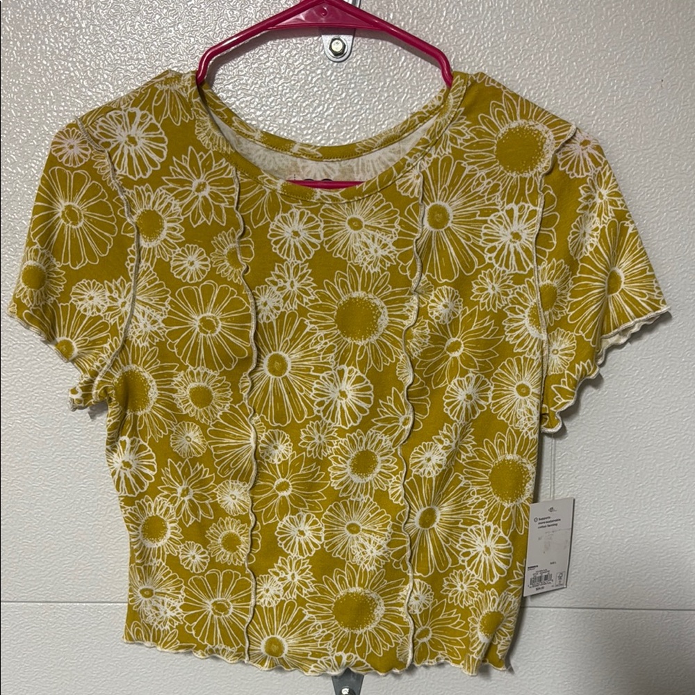 SO Gold Ribbed Fitted Crop Top